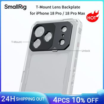 Placa trasera para lentes con montura T de SmallRig, compatible con iPhone 18 Pro / 18 Pro Max, para ampliar las capacidades ópticas del teléfono con lentes de montura T.