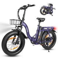 bicicleta electrica eskute d202 - motor 250w bateria 48v208ah 20x4 frenos de disco mecanicos - morado