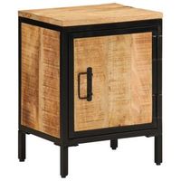 mesita de noche con compartimento abierto 40 x 30 x 525 cm madera maciza de mango y hierro dec032947