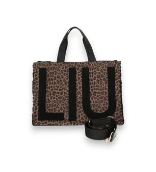 Liu Jo para mujer. 2F6037-T6089 Bolso Tote Grande con Estampado Animal marrón (OSFA), Casual, Animal print, Poliéster