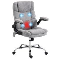 silla de oficina ergonomica rolipo con masaje y calefaccion altura ajustable y funcion de balanceo gris