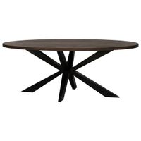 mesa de comedor ovalada con pata arana suiza  200x100x76