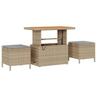 conjunto de comedor de jardin  mueble de jardin beige ratan sintetico