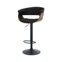 silla de bar ajustable 5981 cm en cuero artificial negro