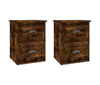vidaxl mesita de noche de pared 2 uds color roble ahumado 415x36x53cm