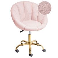 silla de oficina giratoria elegante altura ajustable de boucle rosa pastel annabelle