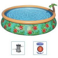 piscina hinchable fast set serie paradise palms 457x84 cm bestway