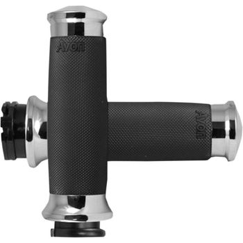 Puño manillar Harley-Davidson Big Twin '82-'99 Avon Custom par cromo
