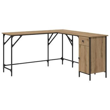 Escritorio Roble Artisan Madera De Ingeniería 141 X 141 X 75 Cm Vidaxl