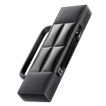 ESSAGER ES-DK01 Lector de tarjetas USB3.0 USB-A y Type-C de doble puerto SD/TF lector de tarjetas de memoria Plug and Pl