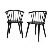 silla de bar de madera set de 2 negro