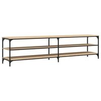 mueble tv metal y madera contrachapada roble sonoma 200x30x50cm