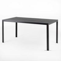 mesa fija de jardin 156x78 cm en acero y lamas efecto madera de polietileno - thomas antracita