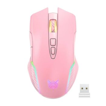 Ratón ONIKUMA CW905 Wireless 2.4G 3600 DPI Rosa RGB 7 Botones Gaming