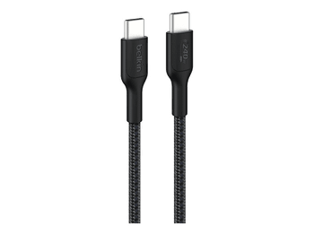 Cable USB - Belkin BoostCharge Pro trenzado USB-C a de 240 W, 1 m, Universal, Negro