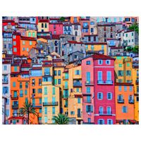 cuadro lienzo - barrio pintoresco - 80x100cm