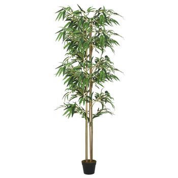 Árbol De Bambú Artificial Con 1520 Hojas Verde 200 Cm Vidaxl