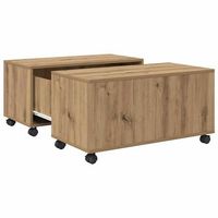 mesa de cafe roble artisan 75 x 75 x 38 cm madera de ingenieria vidaxl