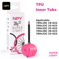 npy 1 unidad de camara de aire ultraligera de tpu para bicicleta 28g 700x18 25 28 32 para bicicleta de carretera material tpu valvula francesa de 45mm65mm85mm de longitud