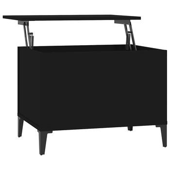 Mesa De Centro 44,5x60x45 Cm Madera Y Metal Trabajados - Negro