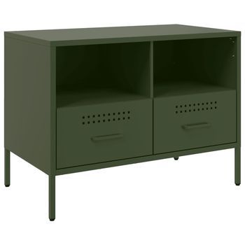 Mueble Para Tv Acero Verde Oliva 68x39x50,5 Cm Vidaxl