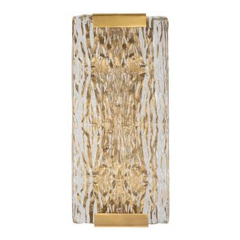 Aplique De Metal Y Cristal Dorado 36x15x10 Cm
