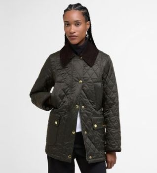 Barbour para mujer. LQU1849 Chaqueta Modern Beadnell Quilted verde (M), Casual, Poliamida