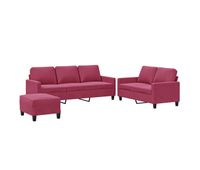 vidaxl juego de sofas con cojines 3 piezas terciopelo rojo tinto