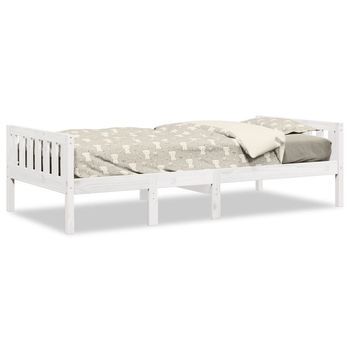 Cama Para Niños Sin Colchón Madera Maciza Pino Blanca 80x200 Cm
