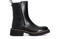 botin mujer de piel con doble cremallera black 36