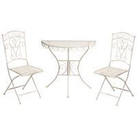 conjunto de balcon jardin exterior metal estilo vintage estructura de hierro beige claro juina