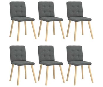 Vidaxl sillas de comedor 6 unidades tela gris oscuro