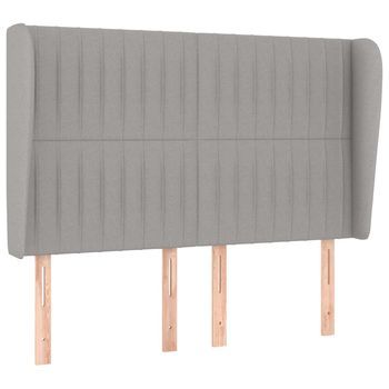 Cabecero Cama | Panel De Cabecera Con Orejas De Tela Gris Claro 147x23x118/128 Cm