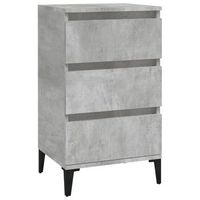 mesita de noche mesilla de noche - madera contrachapada gris hormigon 40x35x70 cm mc8017