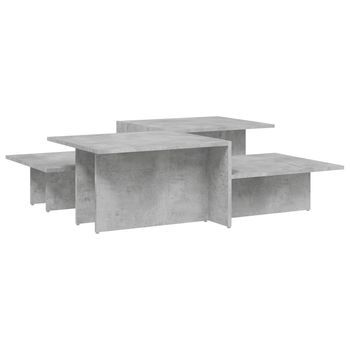 Pack 2 Uds Mesas De Centro，mesa Auxiliar，mesa De Café Madera De Ingeniería Gris Hormigón