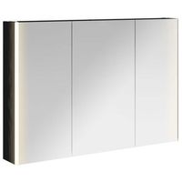 armario con espejo de bano  mueble de bano roble negro 1035 x 155 x 70 cm