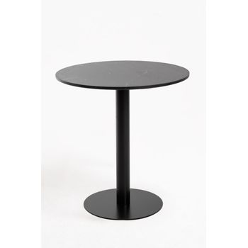 Mesa Firro Redonda 70cm Negra De Acero Reforzado 74*70*70cm - Negro