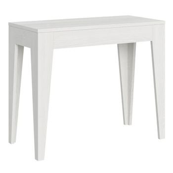 Consola extensible 90x42/302 cm efecto madera fresno blanco
