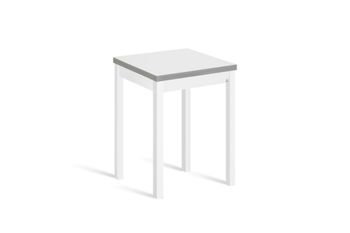 Mesa cocina alta extensible libro 65(130)x65cm blanco pata blanco