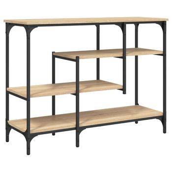 Mesa Consola Con Estantes Roble Sonoma 100x35x75 Cm Vidaxl