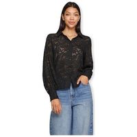 vila blusa noos flema new shirt ls - black para mujer