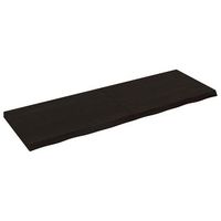 encimera de bano  mueble de bano madera tratada marron oscuro 180x60x2-6 cm
