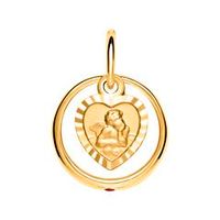 anillo bautizo 8k colgante angel rubi oro