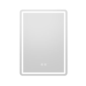 Costway Espejo Cuadrado de Baño con Luz Led Exterior Control Táctil Antivaho Tres Tonos Regulables Memoria IP44 70 x 50 x 4 cm Plateado