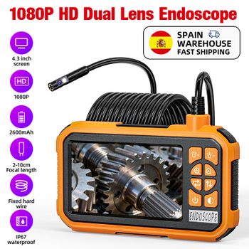 Cámara Endoscópica KERUI 1080P de Lente Simple/Doble con Pantalla IPS de 4.3'', Cámara Semicircular para Inspección de Tuberías, Batería de 2600mAh
