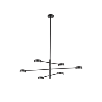 Lámpara De Techo Eclipsia Negra - 850 X 845 Mm (6 X Gx53) - Elegante Lámpara Colgante De Metal