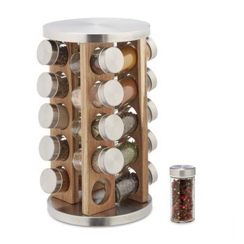 Carrusel De Especias Con 20 Tarros - Light Brown/silver/transparent - 22.5x38.5x22.5cm