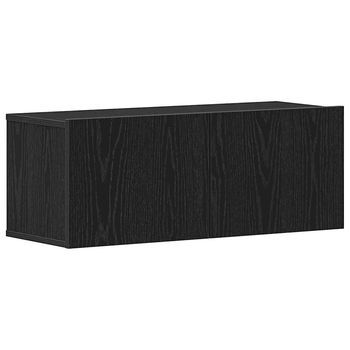 Mueble De Tv 2 Uds | Mueble De Salón | Gabinete De Tv Roble Negro 80 X 30 X 30 Cm
