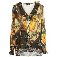 markup vestidos georgette abito blusa fantasia floreale verde mw66221 para mujer