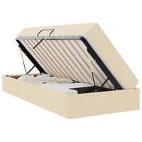 cama individual  cama para adulto  cama con almacenamiento y colchon crema 90 x 200 cm poliester
